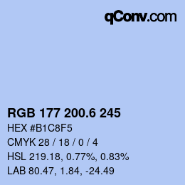 カラーコード: RGB 177 200.6 245 | qconv.com