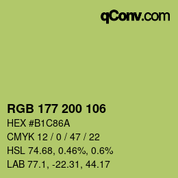 Farbcode: RGB 177 200 106 | qconv.com