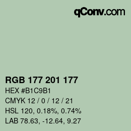 Código de color: RGB 177 201 177 | qconv.com