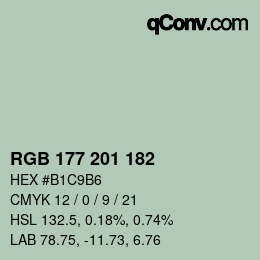 Color code: RGB 177 201 182 | qconv.com