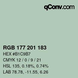 Código de color: RGB 177 201 183 | qconv.com