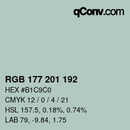 Código de color: RGB 177 201 192 | qconv.com