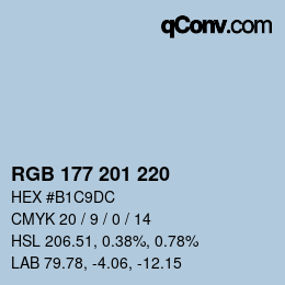 カラーコード: RGB 177 201 220 | qconv.com