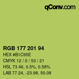 Color code: RGB 177 201 94 | qconv.com