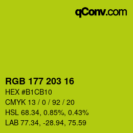 颜色代码: RGB 177 203 16 | qconv.com