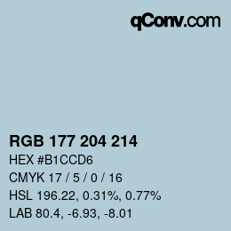 Farbcode: RGB 177 204 214 | qconv.com