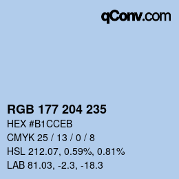 Farbcode: RGB 177 204 235 | qconv.com