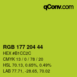 Color code: RGB 177 204 44 | qconv.com