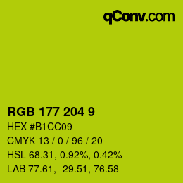 カラーコード: RGB 177 204 9 | qconv.com
