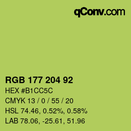 カラーコード: RGB 177 204 92 | qconv.com