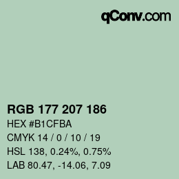 カラーコード: RGB 177 207 186 | qconv.com