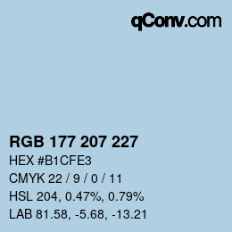 Farbcode: RGB 177 207 227 | qconv.com