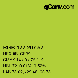 Color code: RGB 177 207 57 | qconv.com
