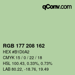 Color code: RGB 177 208 162 | qconv.com