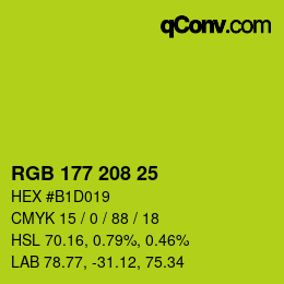 Color code: RGB 177 208 25 | qconv.com