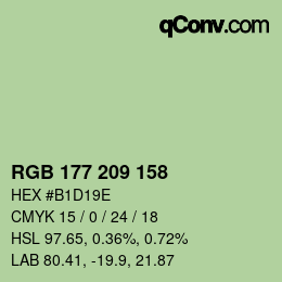 Color code: RGB 177 209 158 | qconv.com