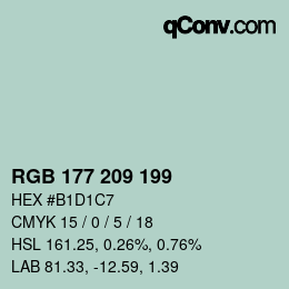 カラーコード: RGB 177 209 199 | qconv.com