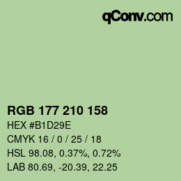 Color code: RGB 177 210 158 | qconv.com