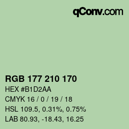 Color code: RGB 177 210 170 | qconv.com