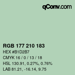Color code: RGB 177 210 183 | qconv.com
