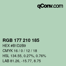 Color code: RGB 177 210 185 | qconv.com