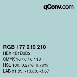 Color code: RGB 177 210 210 | qconv.com