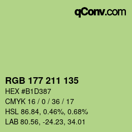 Color code: RGB 177 211 135 | qconv.com