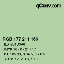 Código de color: RGB 177 211 166 | qconv.com