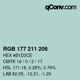 Código de color: RGB 177 211 206 | qconv.com