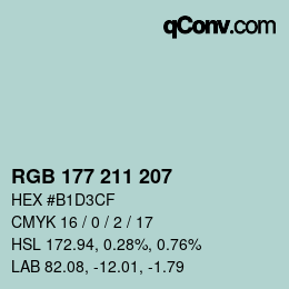 Farbcode: RGB 177 211 207 | qconv.com