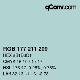 Color code: RGB 177 211 209 | qconv.com