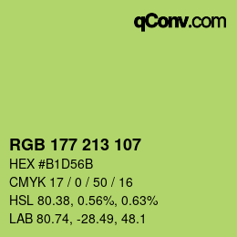 Color code: RGB 177 213 107 | qconv.com