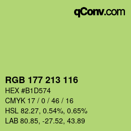 颜色代码: RGB 177 213 116 | qconv.com