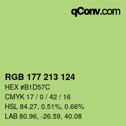 Color code: RGB 177 213 124 | qconv.com