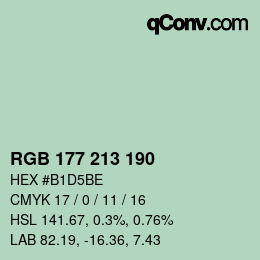 Farbcode: RGB 177 213 190 | qconv.com