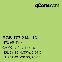 Código de color: RGB 177 214 113 | qconv.com