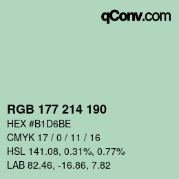 カラーコード: RGB 177 214 190 | qconv.com