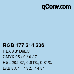 Farbcode: RGB 177 214 236 | qconv.com