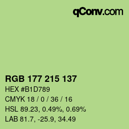 Code couleur: RGB 177 215 137 | qconv.com