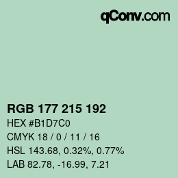 カラーコード: RGB 177 215 192 | qconv.com