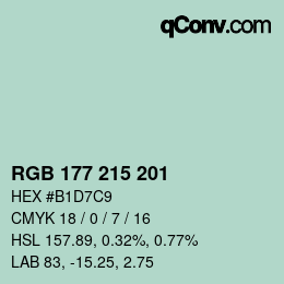 颜色代码: RGB 177 215 201 | qconv.com