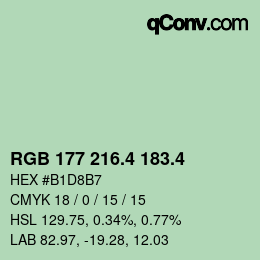 カラーコード: RGB 177 216.4 183.4 | qconv.com