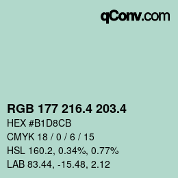 カラーコード: RGB 177 216.4 203.4 | qconv.com