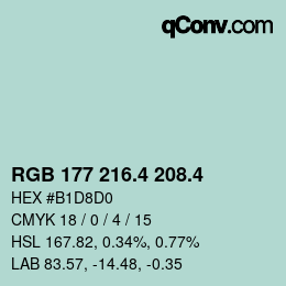カラーコード: RGB 177 216.4 208.4 | qconv.com