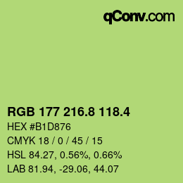 カラーコード: RGB 177 216.8 118.4 | qconv.com
