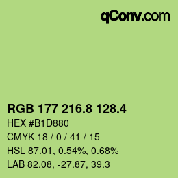 カラーコード: RGB 177 216.8 128.4 | qconv.com