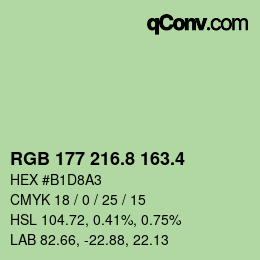 カラーコード: RGB 177 216.8 163.4 | qconv.com