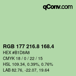 カラーコード: RGB 177 216.8 168.4 | qconv.com