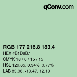 カラーコード: RGB 177 216.8 183.4 | qconv.com