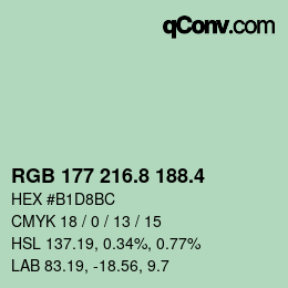 カラーコード: RGB 177 216.8 188.4 | qconv.com